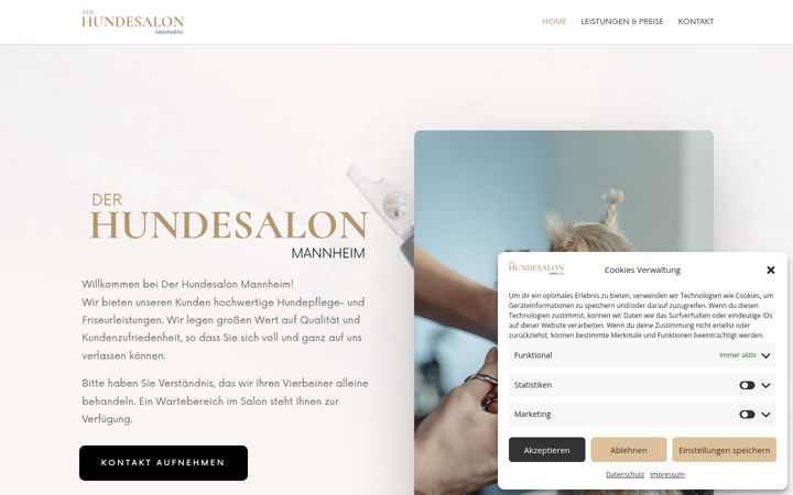 Screenshot of derhundesalon-mannheim.de