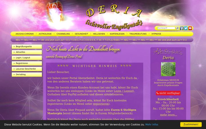 Screenshot of deria-lichtvollerengelkontakt.de