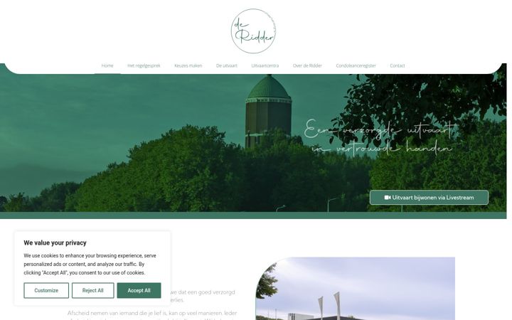 Screenshot of deridder-uitvaart.nl