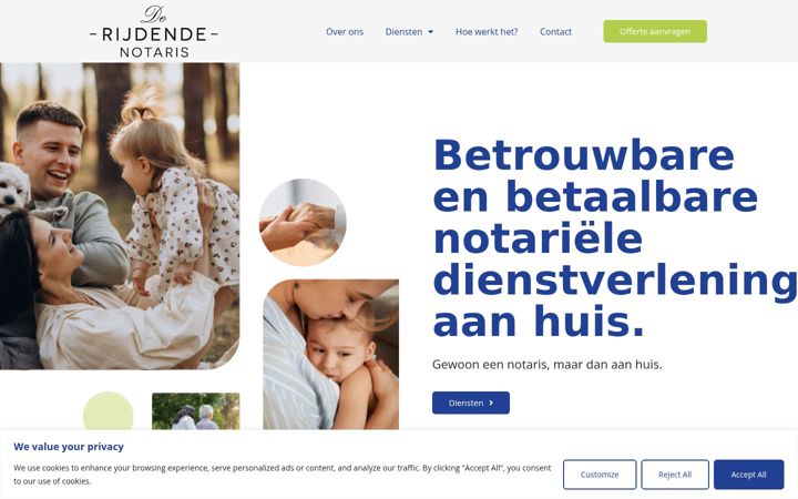 Screenshot von derijdendenotaris.nl