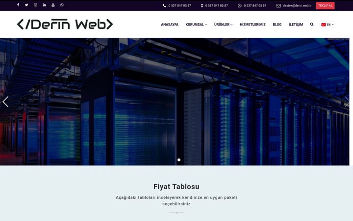 Screenshot ta' derin.web.tr