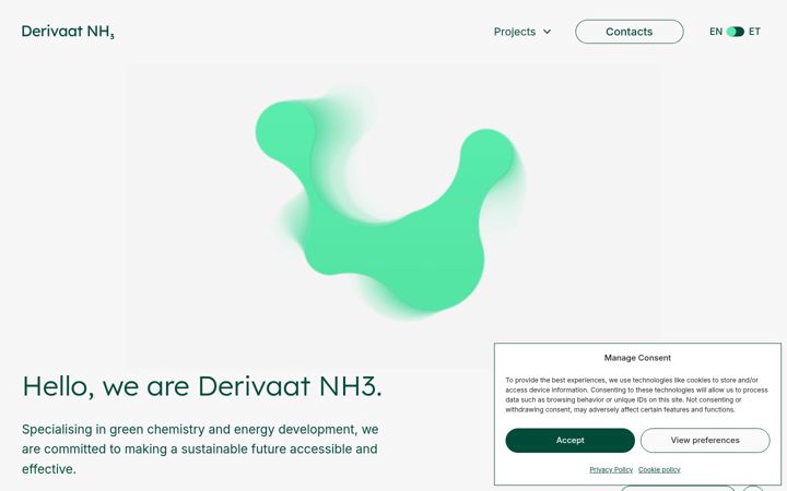 Screenshot of derivaatnh3.com