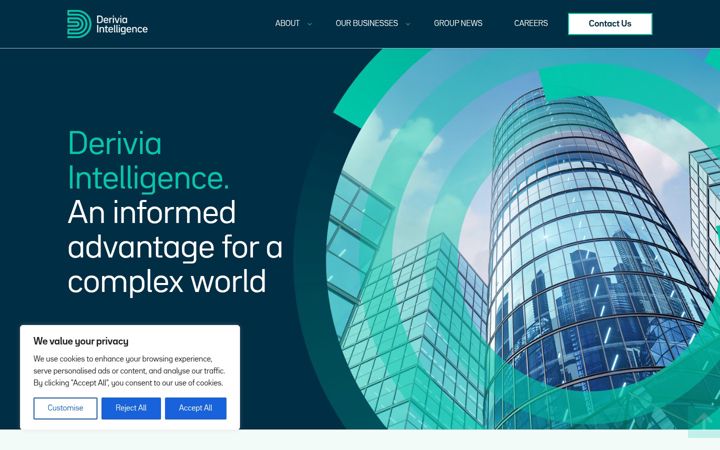 Screenshot of derivia.com
