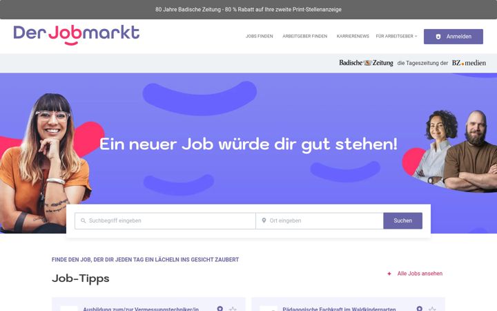 Ekrānuzņēmums no derjobmarkt.de