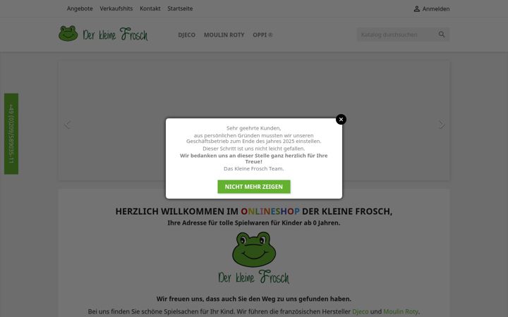 Skjámynd af derkleinefrosch.de