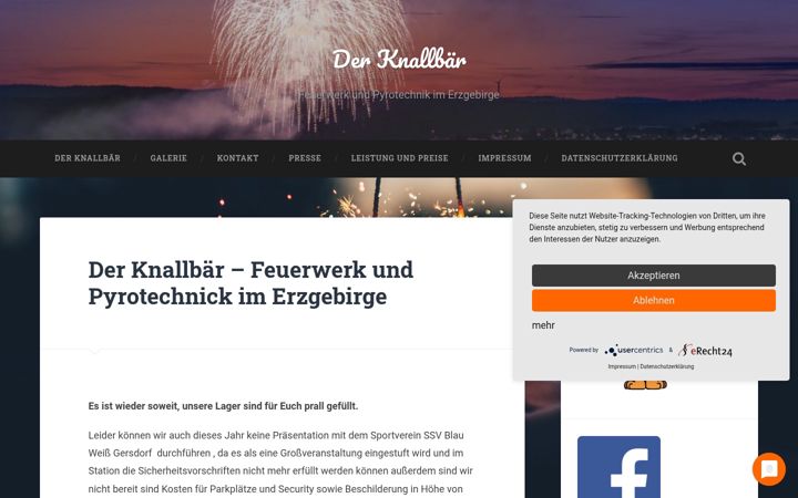 Skjámynd af derknallbaer.de