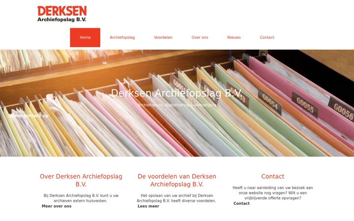Screenshot von derksenarchiefopslag.nl