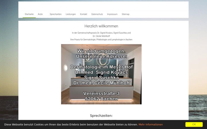 Skærmbillede af derma-aachen.de