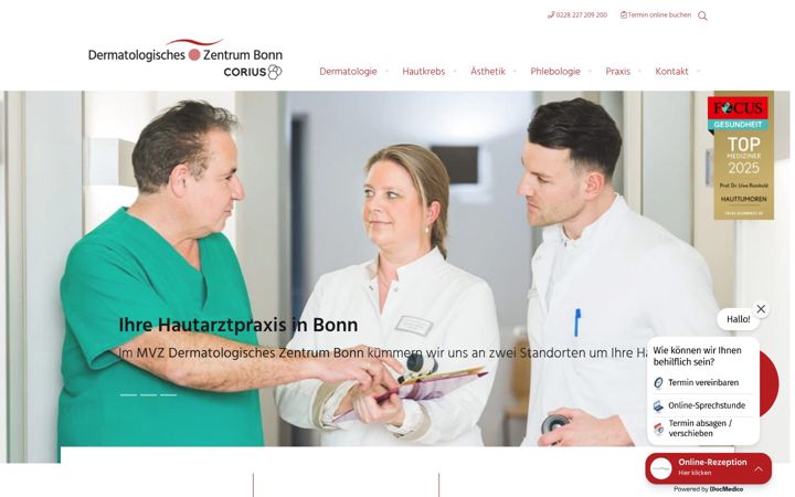 Skærmbillede af derma-bonn.de