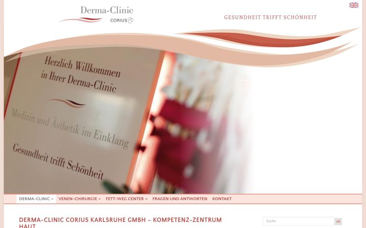 Skærmbillede af derma-clinic.de