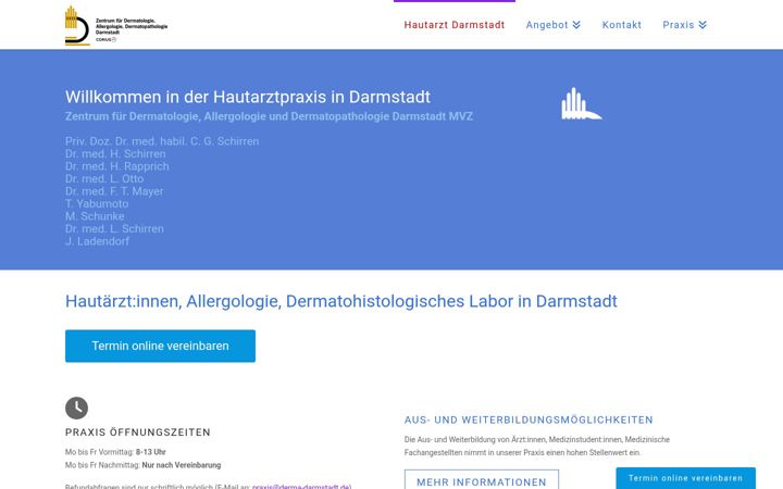 Skærmbillede af derma-darmstadt.de