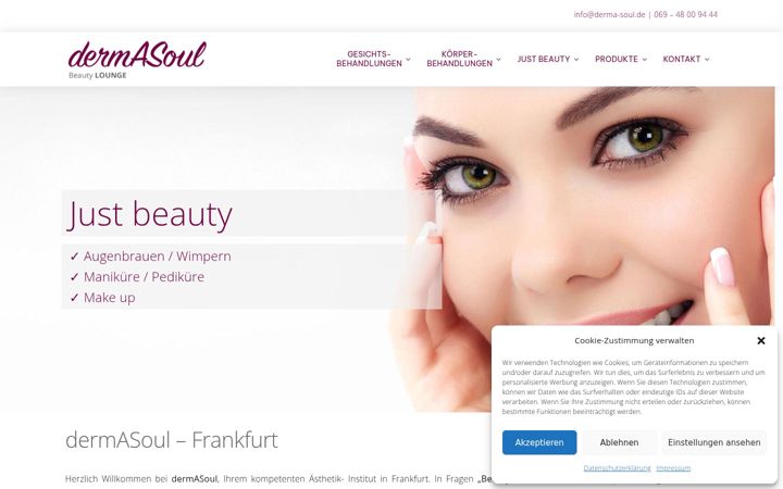Skærmbillede af derma-soul.de