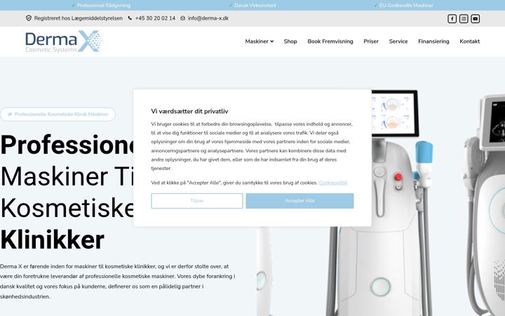 Screenshot of derma-x.dk