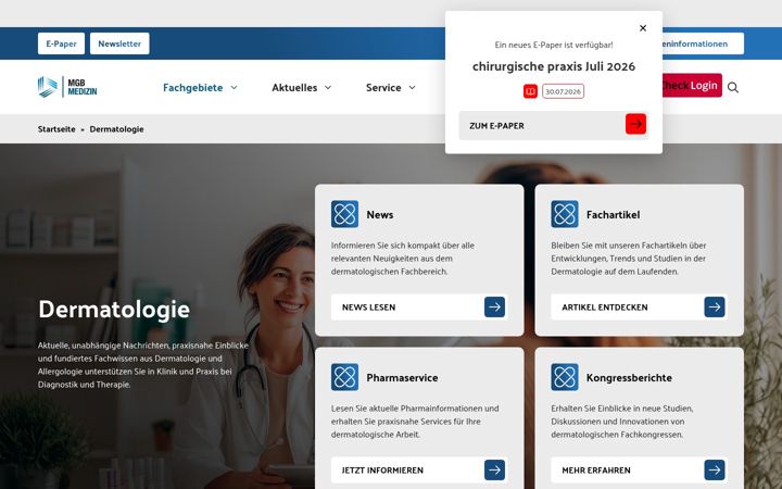Screenshot of dermaaktuell.de