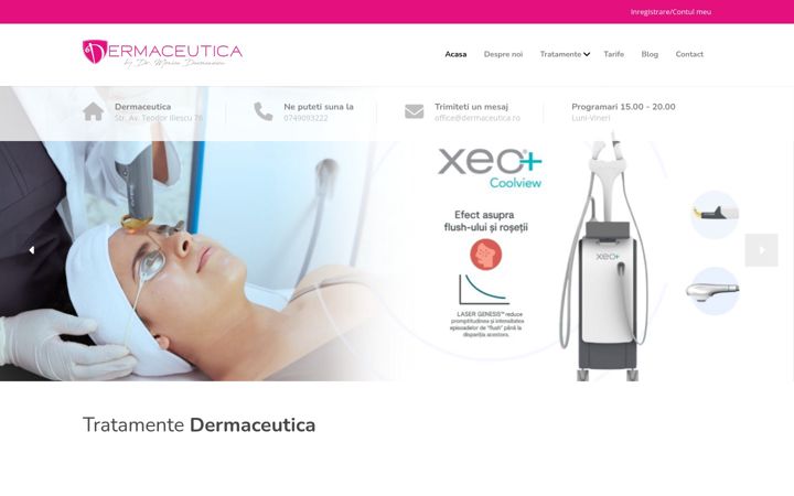 Ekrānuzņēmums no dermaceutica.ro