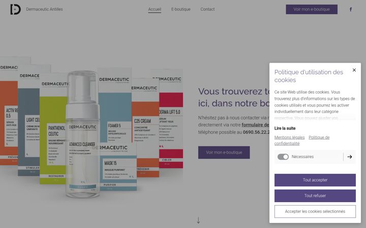 Screenshot of dermaceuticantillesboutique.com