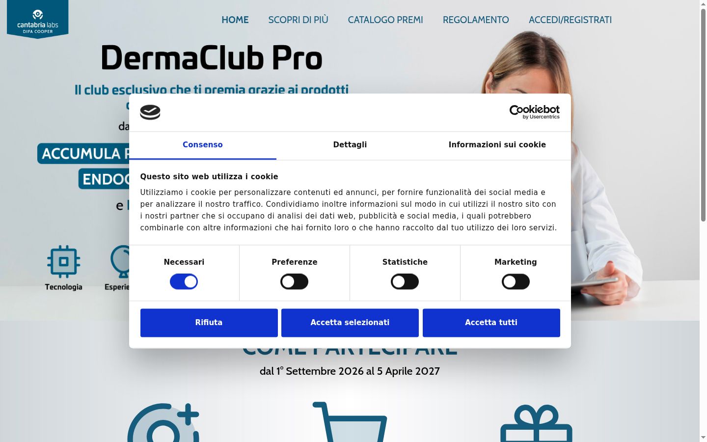Sutikimo reklamjuostės, rodytos prieš bet kokią sąveiką, ekrano kopija