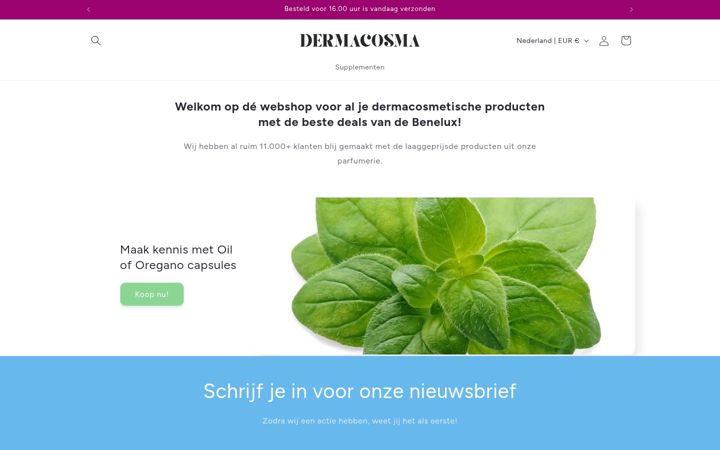 Screenshot von dermacosma.nl