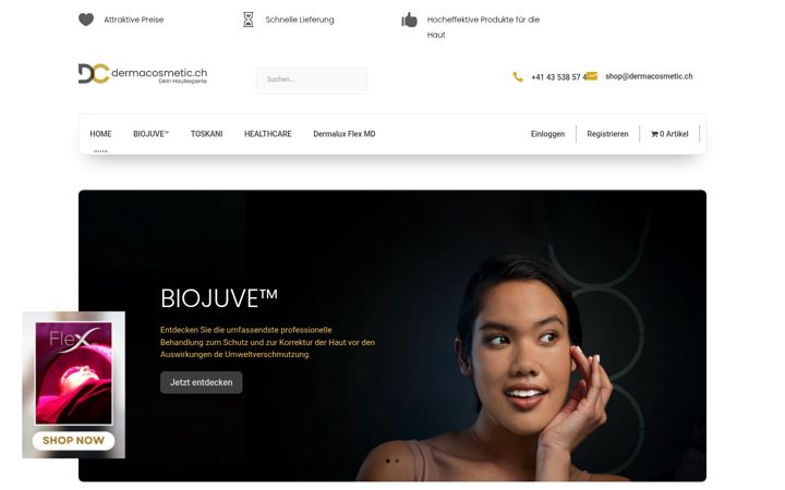 Screenshot of dermacosmetic.ch