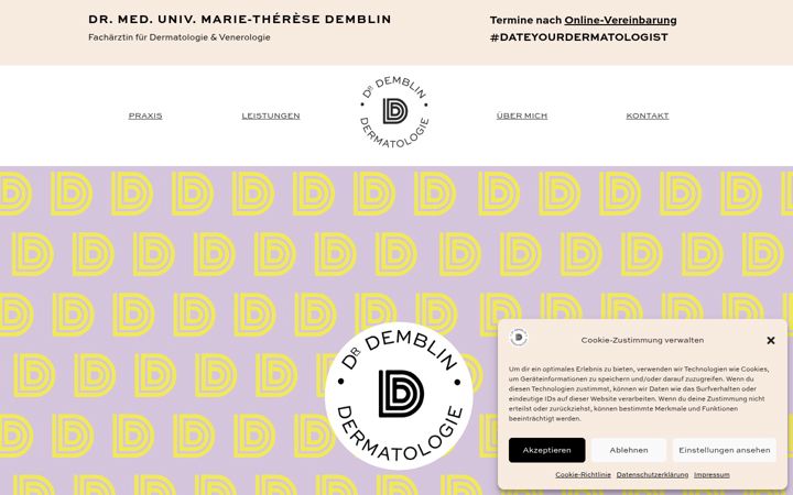 Screenshot of dermademblin.com