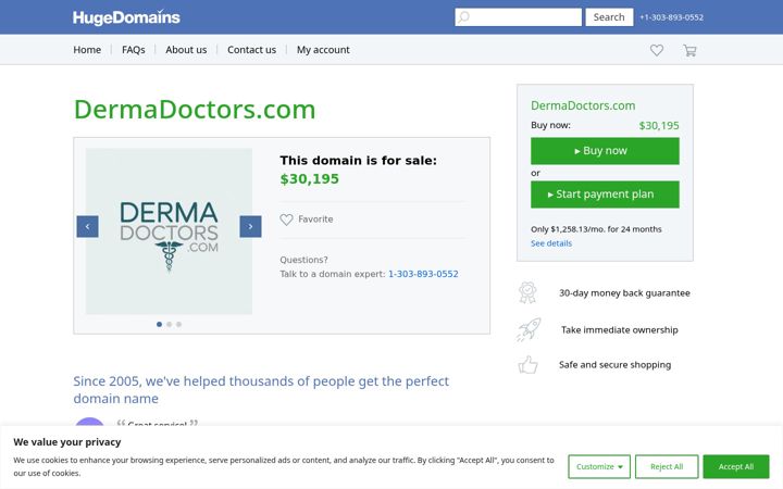 Screenshot of dermadoctors.com