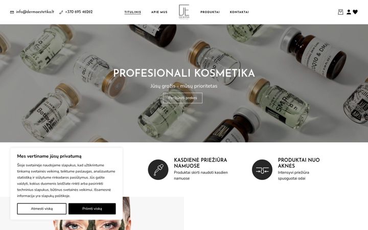 Screenshot ta' dermaestetika.lt