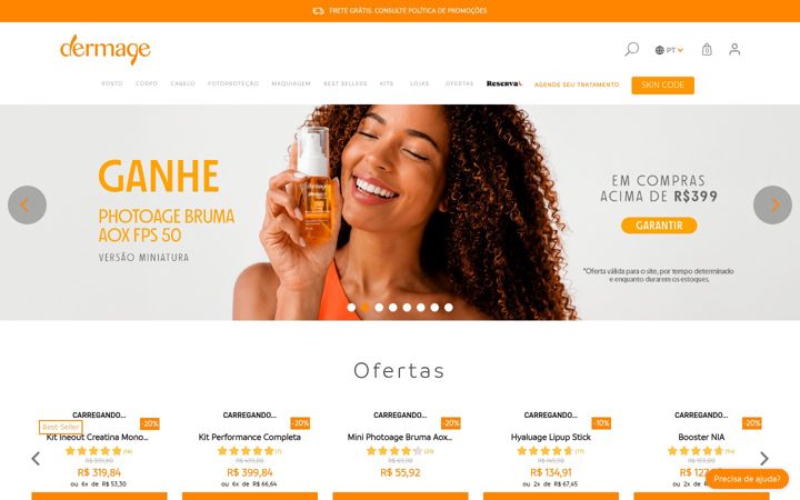 Zrzut ekranu dermage.com.br