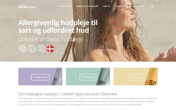 Snimka zaslona za dermaknowlogy.dk
