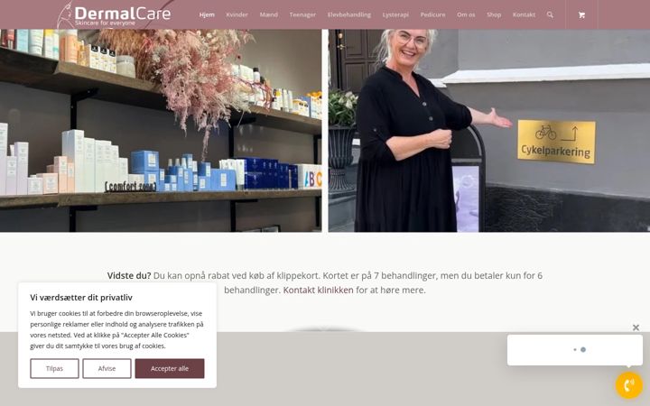 Snimka zaslona za dermalcare.dk