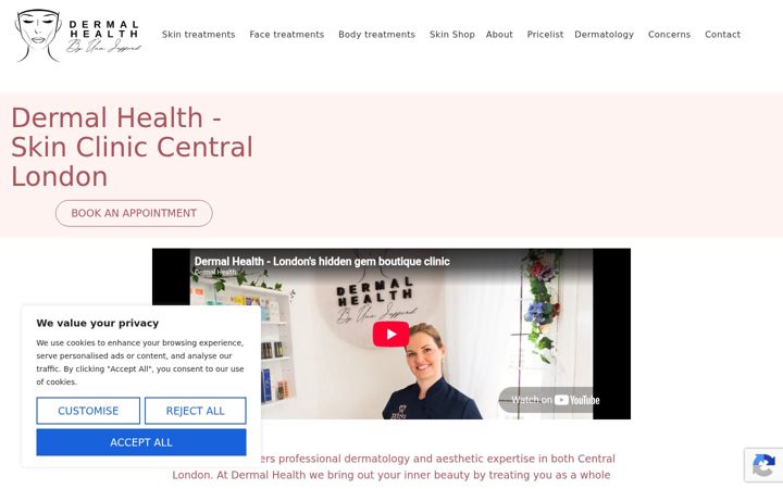 Skjámynd af dermalhealth.co.uk