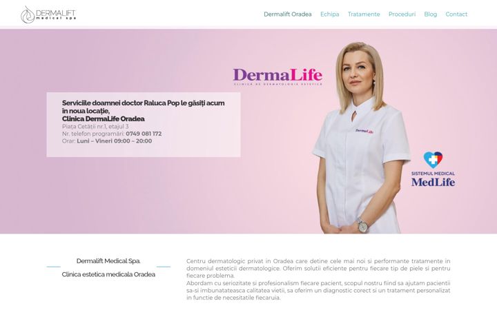 Ekrānuzņēmums no dermalift.ro