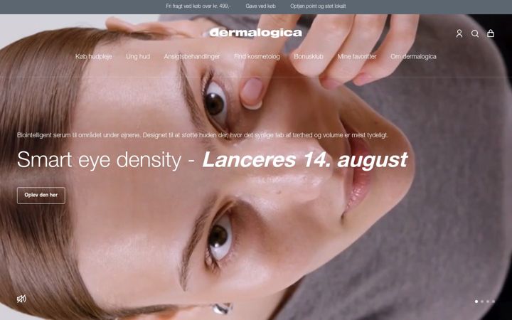 Screenshot of dermalogica.dk