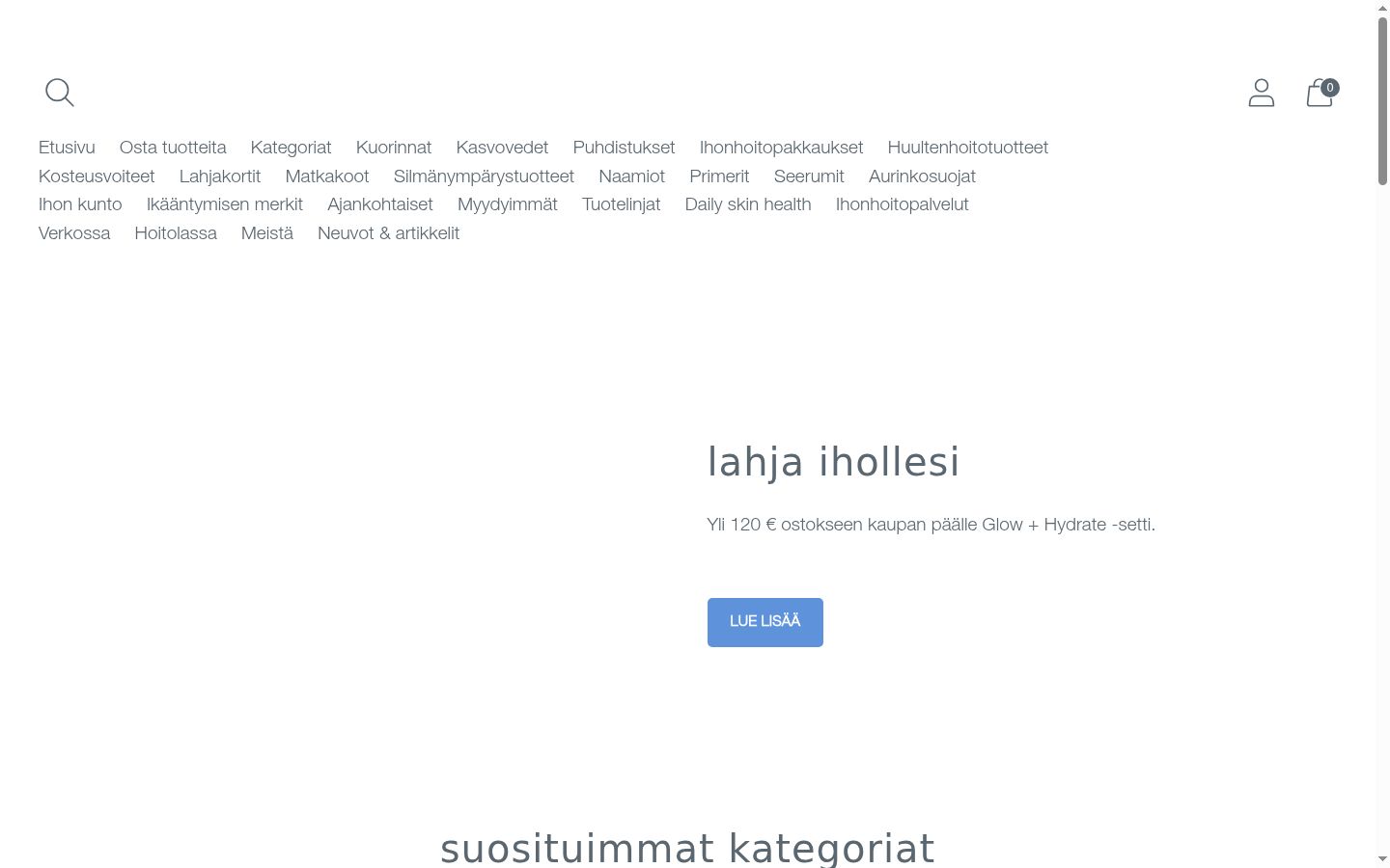 Skærmbillede af samtykkebanneret, som det blev vist før nogen interaktion