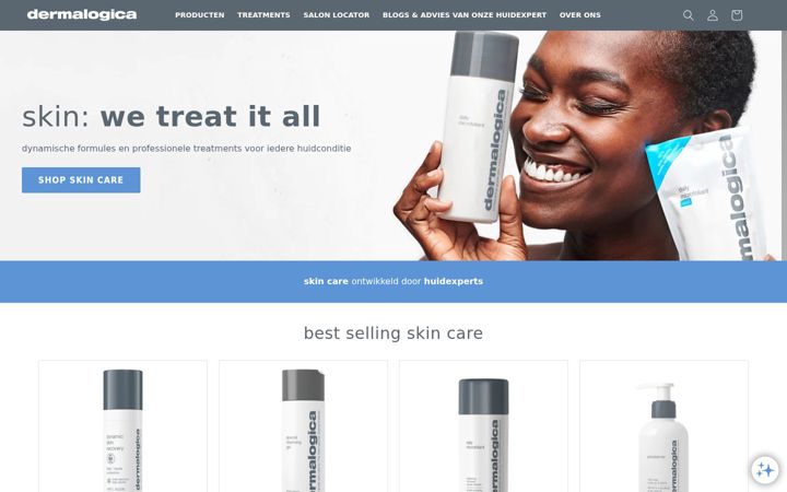 Screenshot of dermalogica.nl