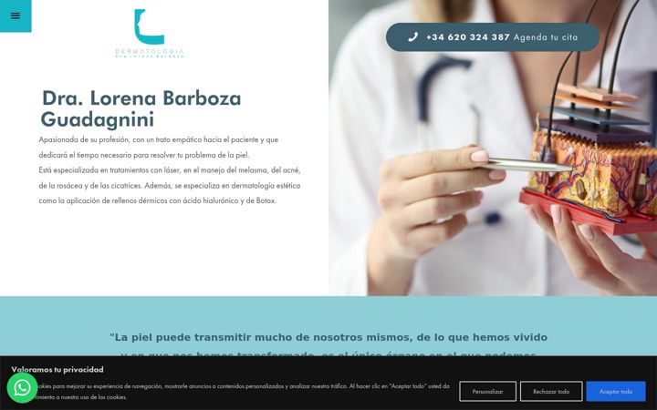 Screenshot of dermalorenabarboza.com