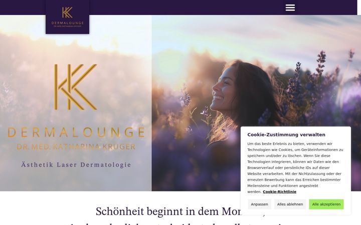 Screenshot of dermalounge-drkrueger.ch