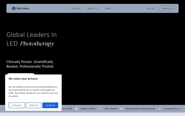 Screenshot of dermalux.com