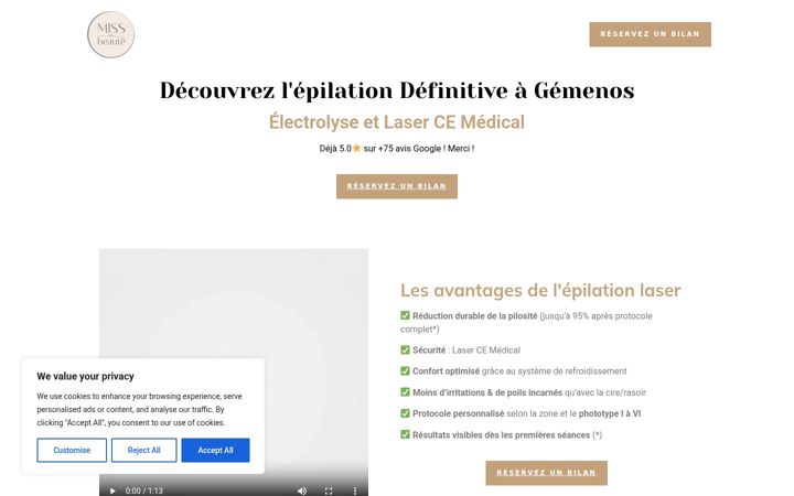 Screenshot of dermalys-laser.fr