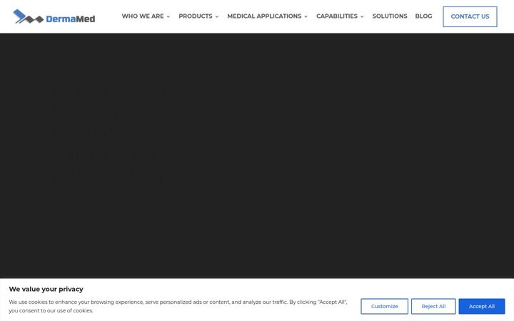 Screenshot of dermamedcoatings.com