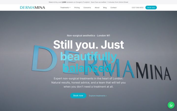 Screenshot of dermamina.com