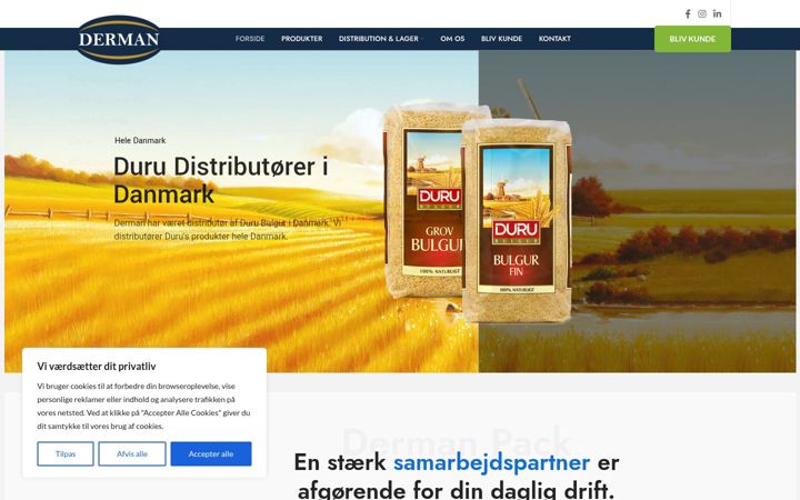 Snimka zaslona za dermanpack.dk