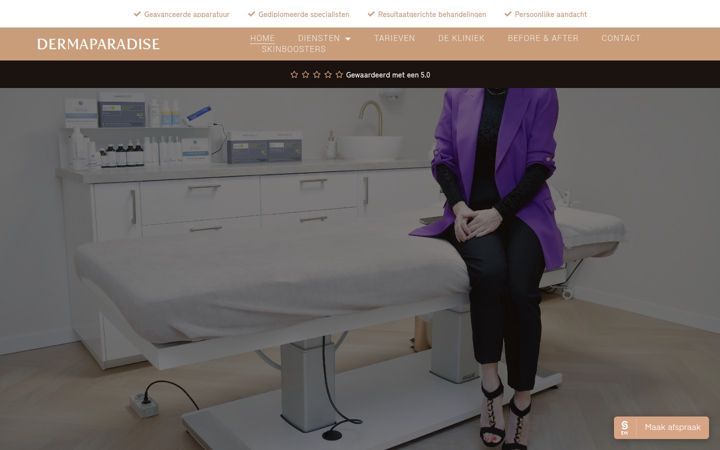 Screenshot von dermaparadise.nl