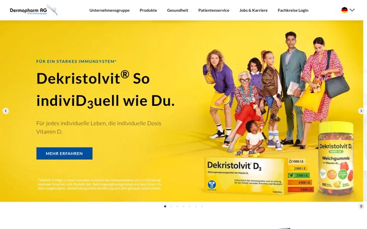 Screenshot of dermapharm.com