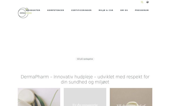 Snimka zaslona za dermapharm.dk