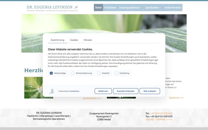 Screenshot of dermapraxis-wedel.de