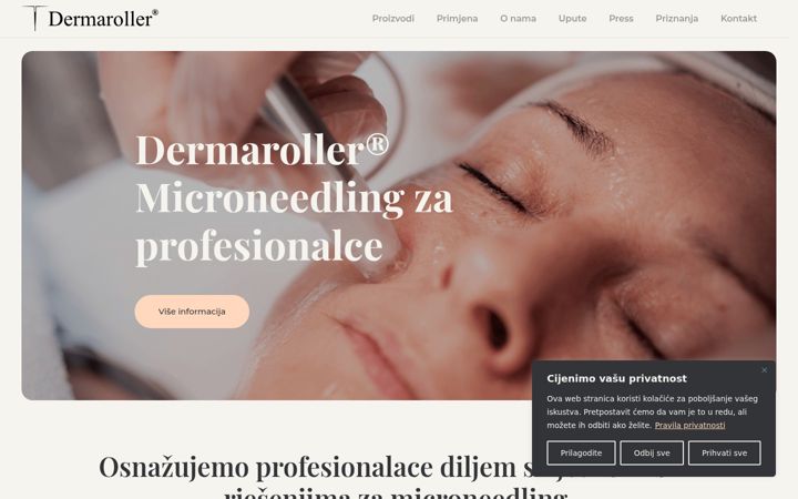 Screenshot ta' dermaroller.com.hr