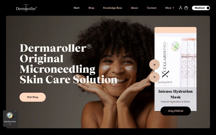 Screenshot of dermaroller.com