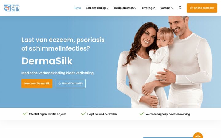 Skærmbillede af dermasilk.nl