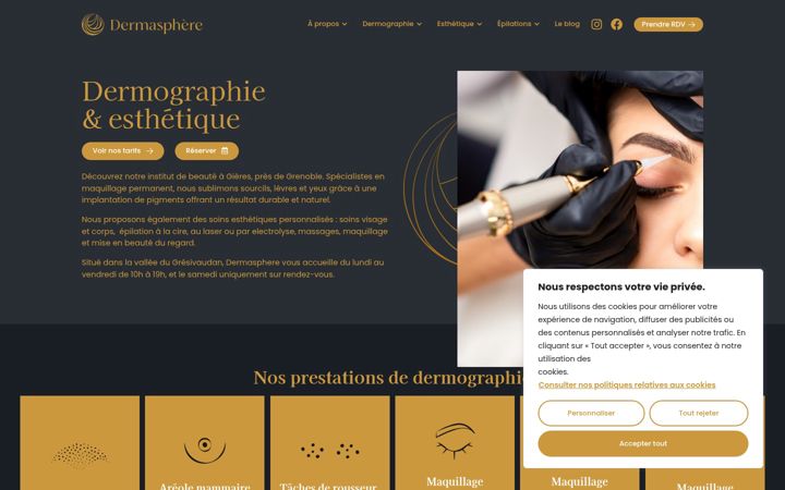 Screenshot di dermasphere.fr