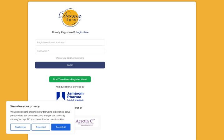 Screenshot of dermasphereonline.com